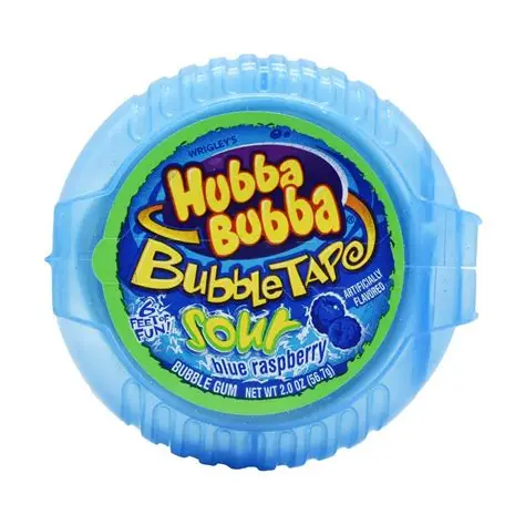 hubba bubba bubble tape sour blue raspberry 2oz