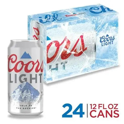 COORS LIGHT BEER 12oz Can CASE OF (24)