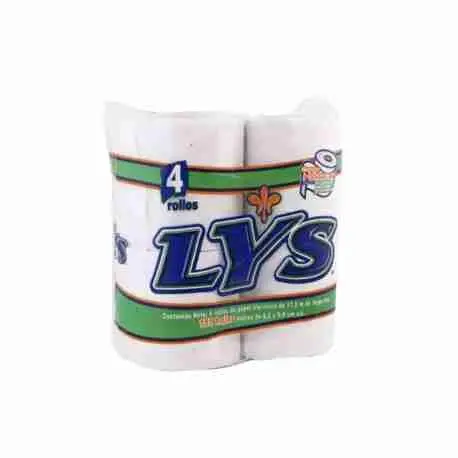 LYS 4 ROLLOS DE PAPELHIGIENICO CON 195 HOJAS