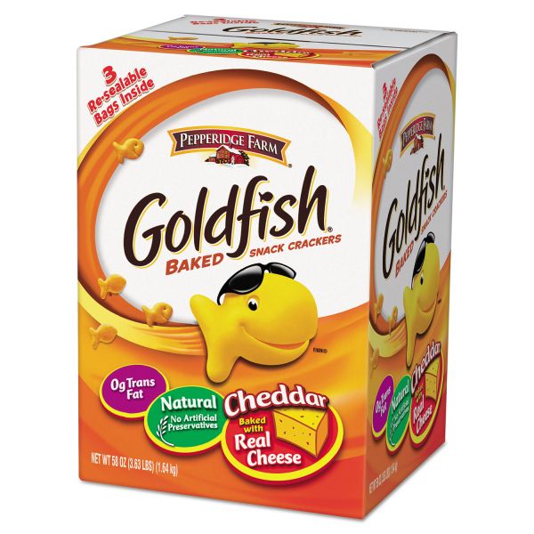 PEPPERIDGE FARMS GOLDFISH BAKED SNACK CRACKERS CHEDDAR 66OZ (4.1LBS)