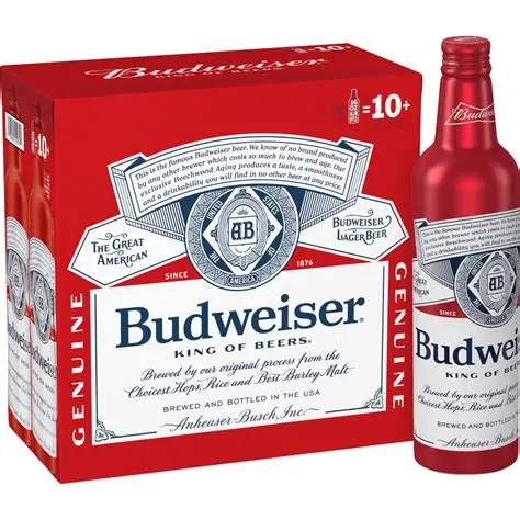 BUDWEISER BEER ALUMINUM LONG NECK 16oz BOTTLE CASE OF (24)