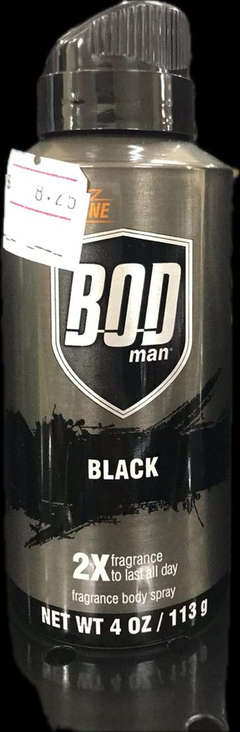 BOD MAN FRAGRANCE BODY SPRAY 4oz BLACK