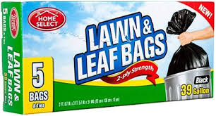 HOME SELECT TRASH BAGS 39 GL    BLACK 5 CT 