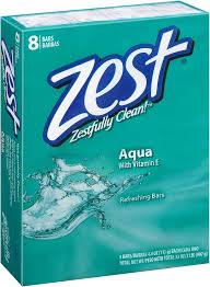 ZEST BATH BAR 4 OZ 8 PACK AQUA  