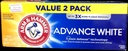 ARM & HAMMER TOOTHPASTE 6oz ADVANCED WHITE TWIN PACK