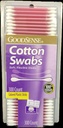 GOODSENSE COTTON SWABS PLASTIC  300 CT ASSORTED COLORS (cs/24)