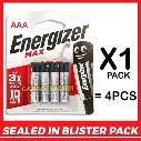 ENERGIZER MAX AAA ALKALINE BATTERY PACK OF 4
